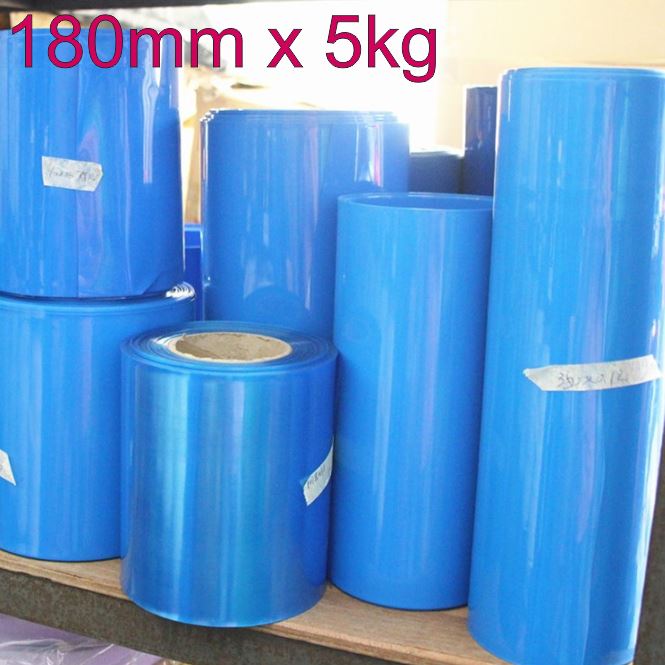 180mm x 5kg Heat Shrink Tube Tubing Wrap Sleeve Blue 18650 Battery