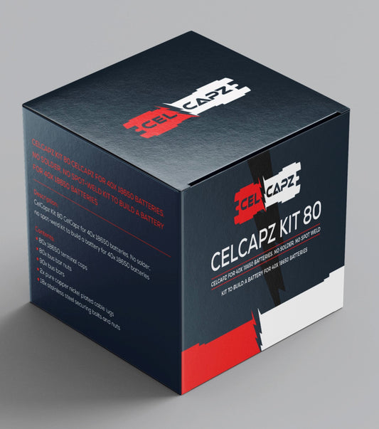 Quarter CelCapz Kit 80 by Vruzend UK Ultimate Battery Build Kit For 10X 18650 Cells No Solder No Spot Welding Battery Assembly Kit