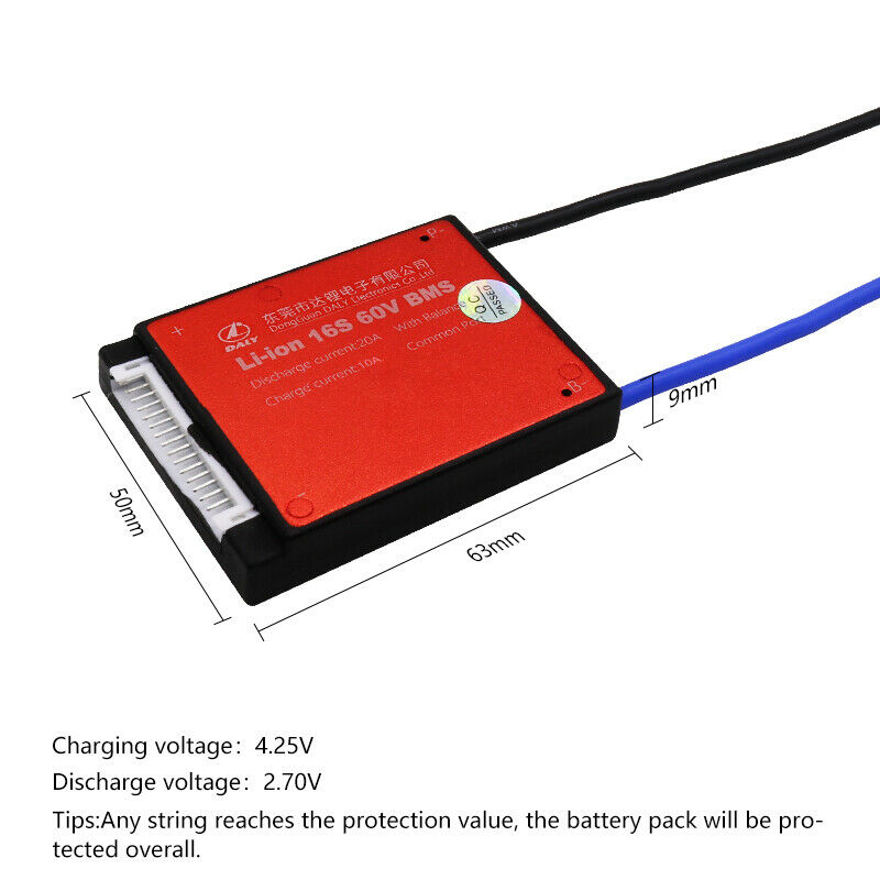 Li-ion BMS PCB 16S 60V 20A Daly Balance Waterproof Battery Management System UK