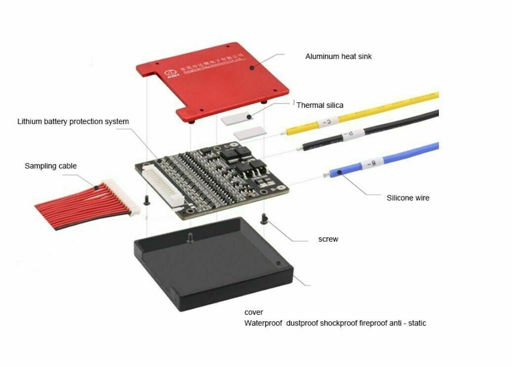 Li-ion BMS PCB 10S 36V 20A Daly Balanced Waterproof Battery Management System UK