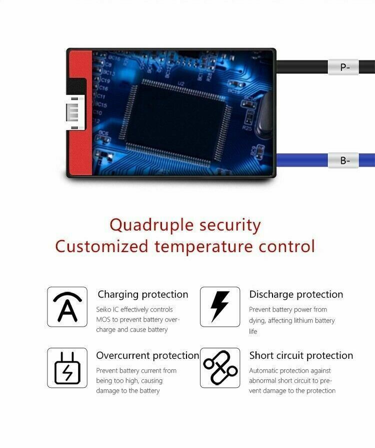Li-ion BMS PCB 20S 72V 100A Daly Balance Waterproof Battery Management System UK