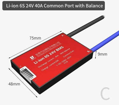 Li-ion BMS PCB 6S 24V 40A Daly Waterproof Balanced Battery Management System UK