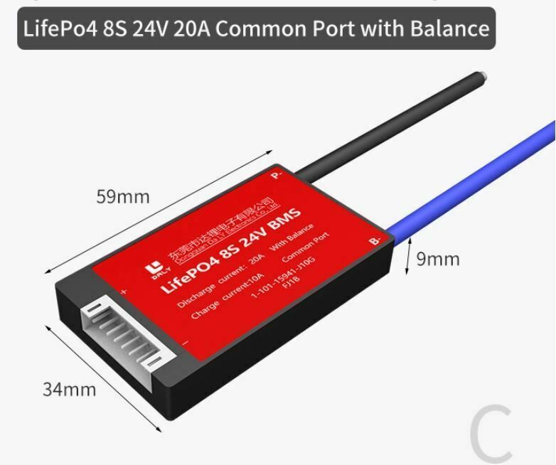 Lifepo4 BMS PCB 8S 24V 20A Daly Balanced Waterproof Battery Management System UK