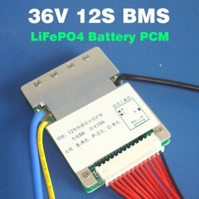 12S 36V 15A LiFePO4 battery BMS balance function E-bike Ebike
