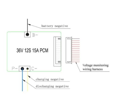 12S 36V 15A LiFePO4 battery BMS balance function E-bike Ebike