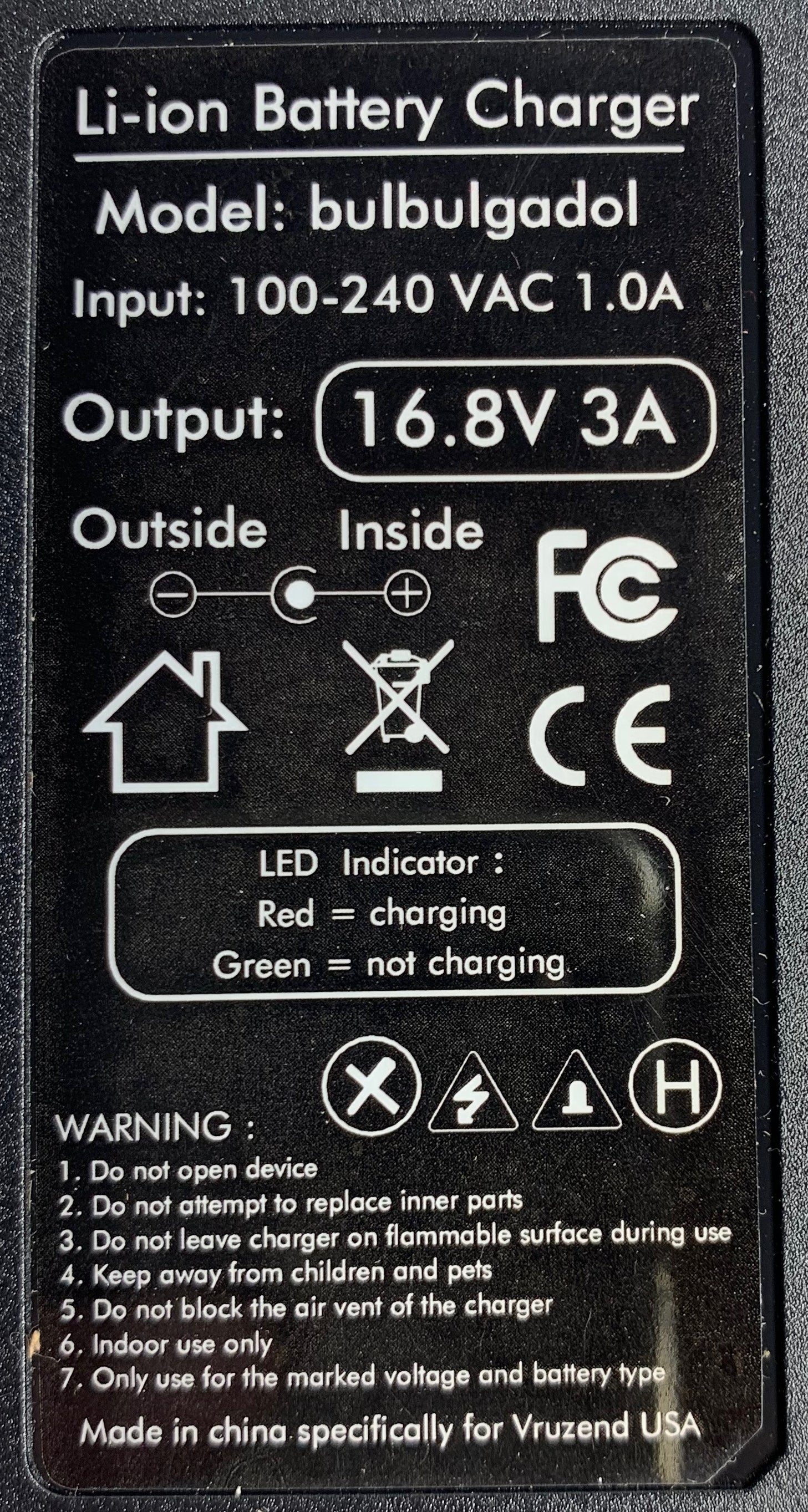 12V (16.8V) 4s Lithium-ion battery charger (3 Amps) UK plug