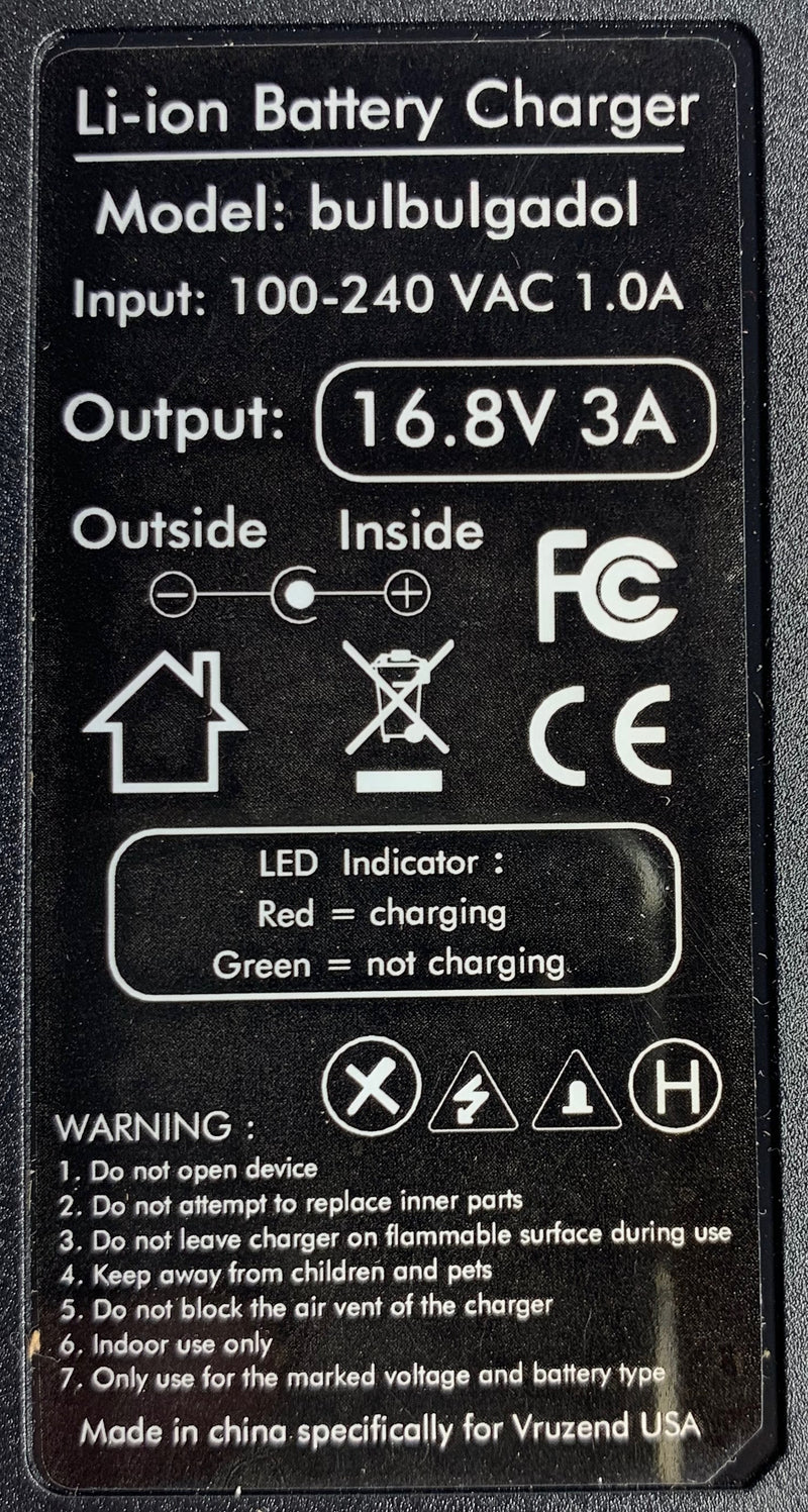 12V (16.8V) 4s Lithium-ion battery charger (3 Amps) UK plug