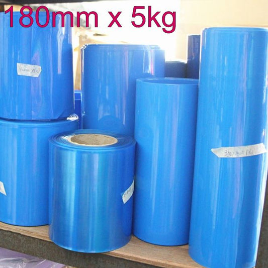 180mm x 5kg Heat Shrink Tube Tubing Wrap Sleeve Blue 18650 Battery