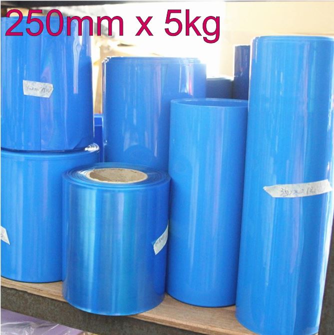 250mm x 5kg Heat Shrink Tube Tubing Wrap Sleeve Blue 18650 Battery