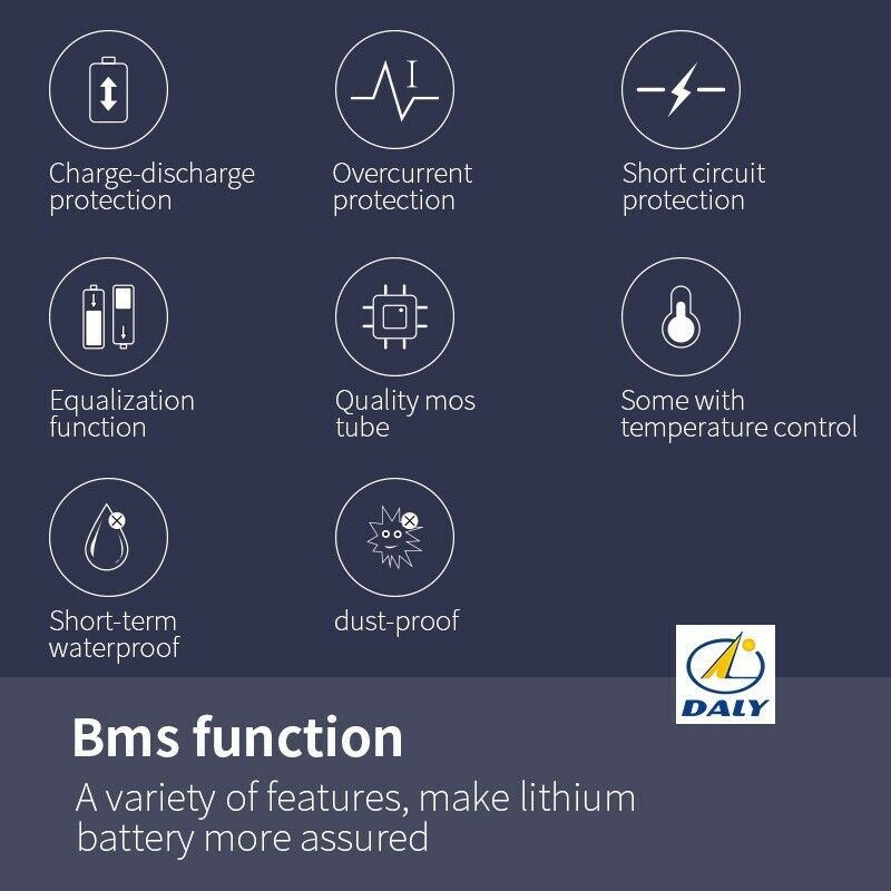 Li-ion BMS PCB 7S 24V 20A Daly Balanced Waterproof Battery Management System UK