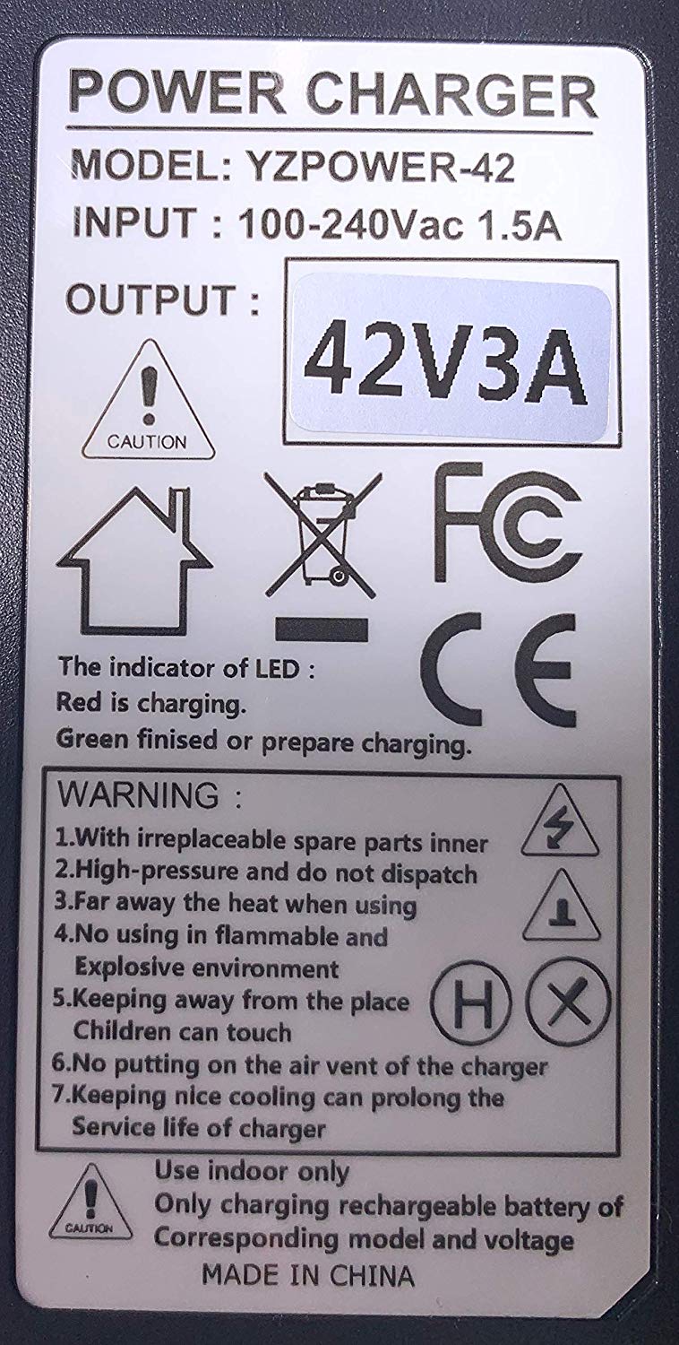36V (42.0V) 10S Lithium-ion battery charger (3 Amps) EU plug