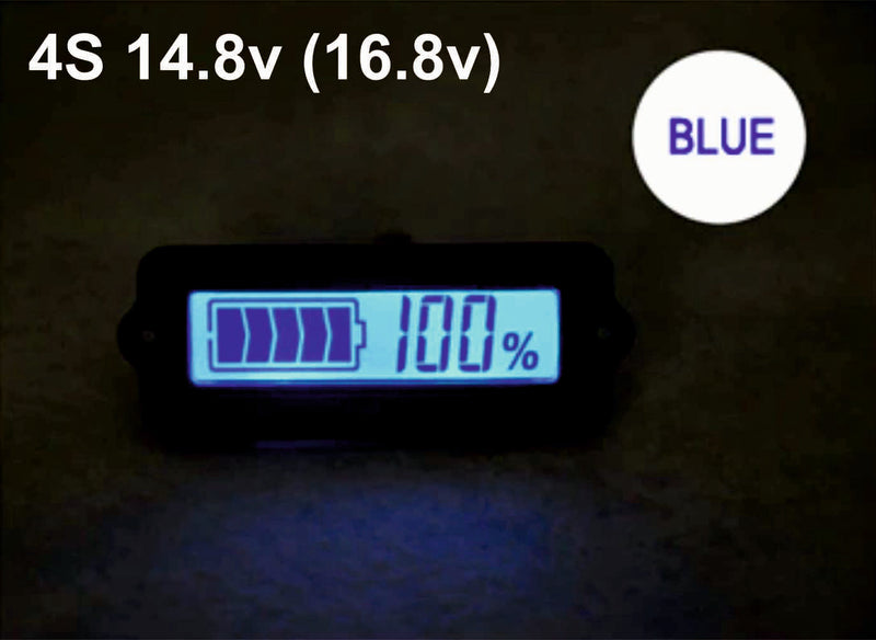 4S 14.8V Blue Lithium-ion Li-ion LiPo Battery Capacity Indicator LCD Display Remaining Detector Meter