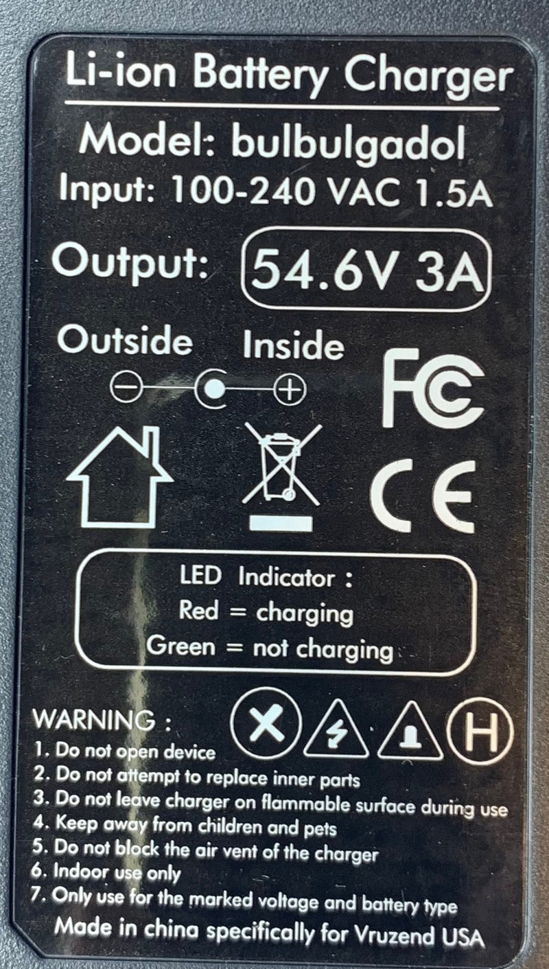 48V (54.6V) 13S Lithium-ion battery charger (3 Amps) UK plug