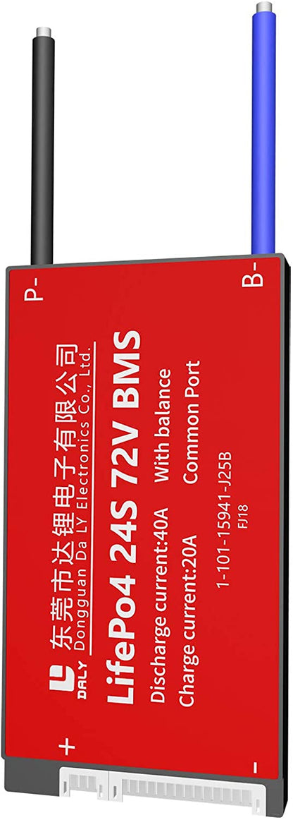 LiFePO4 BMS PCB 24S 72V 40A Daly Balanced Waterproof Battery Management System.
