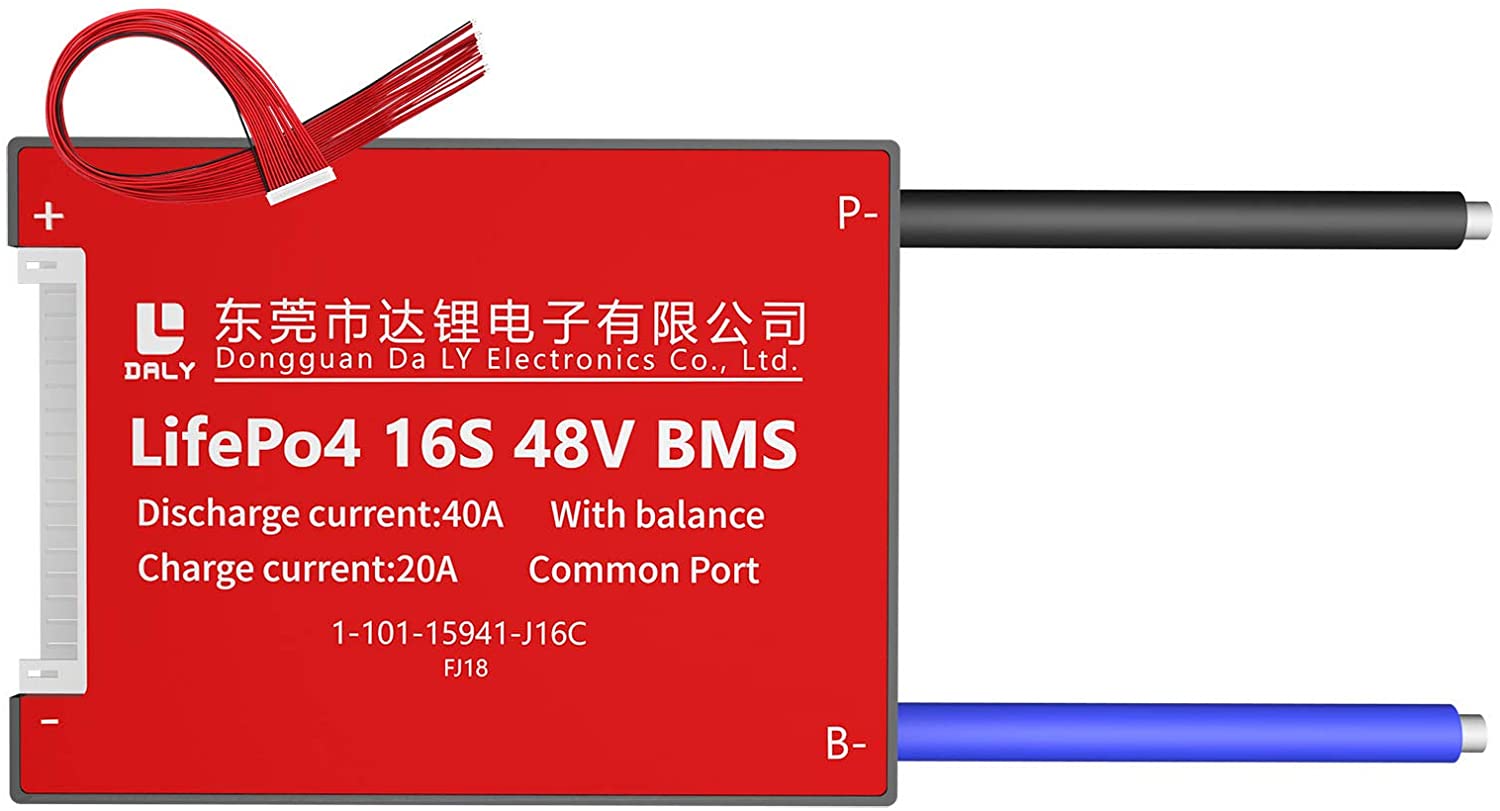 LiFePO4 BMS PCB 16S 48V 40A Daly Balanced Waterproof Battery Management System