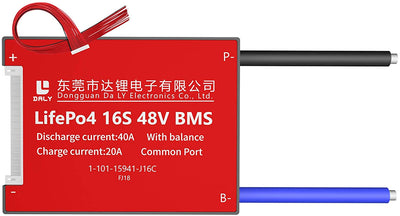LiFePO4 BMS PCB 16S 48V 40A Daly Balanced Waterproof Battery Management System