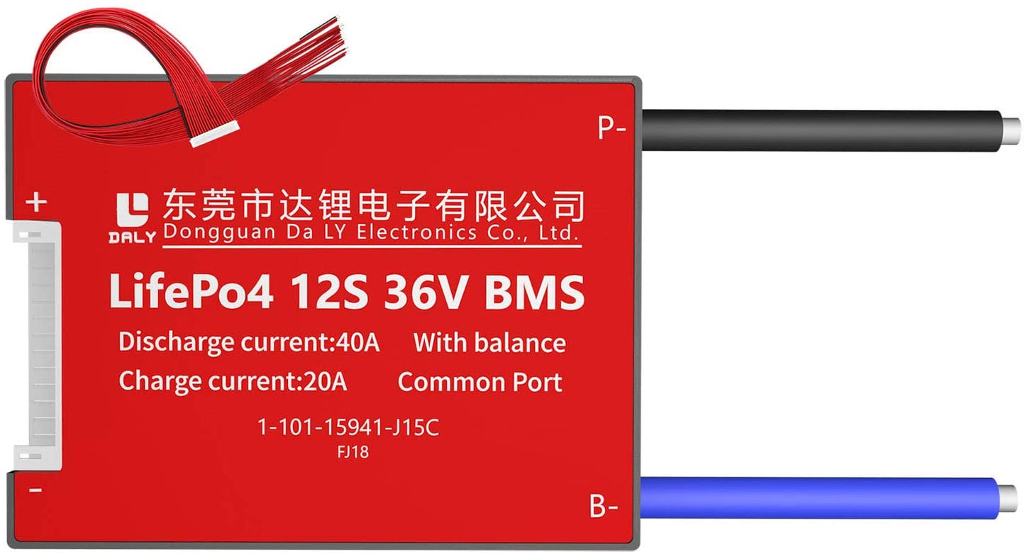 LiFePO4 BMS PCB 12S 36V 40A Daly Balanced Waterproof Battery Management System
