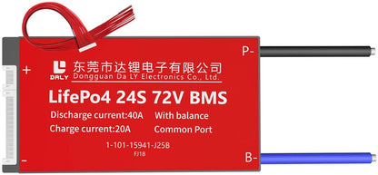 LiFePO4 BMS PCB 24S 72V 40A Daly Balanced Waterproof Battery Management System.