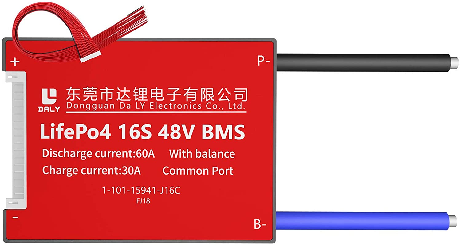 LiFePO4 BMS PCB 16S 48V 60A Daly Balanced Waterproof Battery Management System