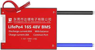 LiFePO4 BMS PCB 16S 48V 60A Daly Balanced Waterproof Battery Management System