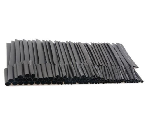 Kit De 127 Gaines Thermo-rétractables 2:1 – 7 Diamètres – Noir – Pour Câbles Et Fils électriques