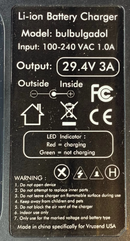 24V (29.4V) 7S Lithium-ion battery charger (5 Amps) UK plug