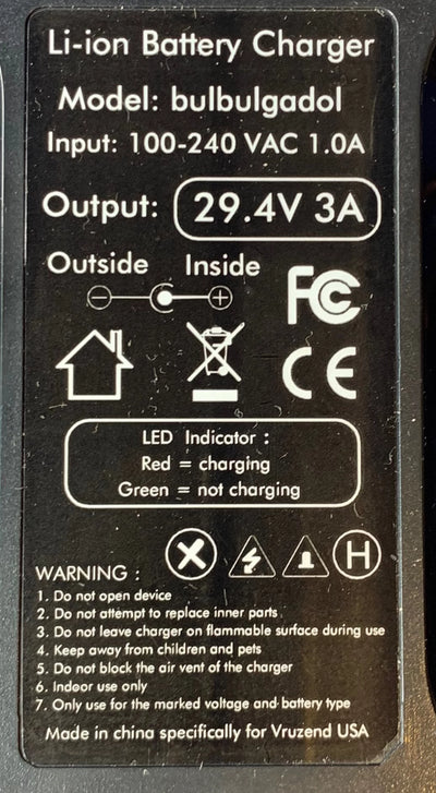 24V (29.4V) 7S Lithium-ion battery charger (3 Amps) EU plug