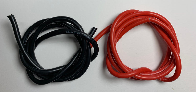 Silicone Covered Pure Copper Wire AWG Red Black 1 metre