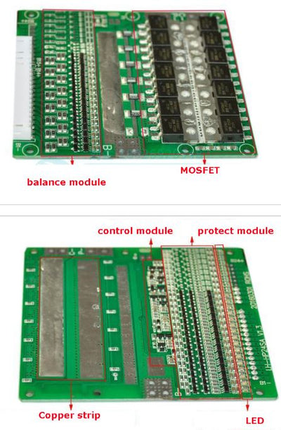 15S 40A version S LiFePO4 BMS/PCM/PCB battery protection board for 15 Packs 18650 Battery Cell w/ Balance w/Temp