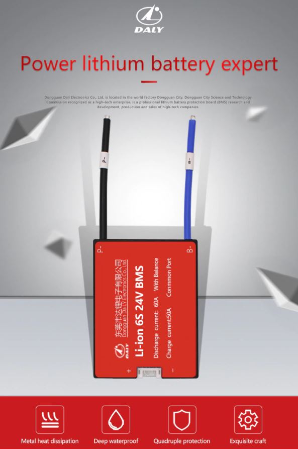 Li-ion BMS PCB 6S 24V 20A Daly Balanced Waterproof Battery Management System UK