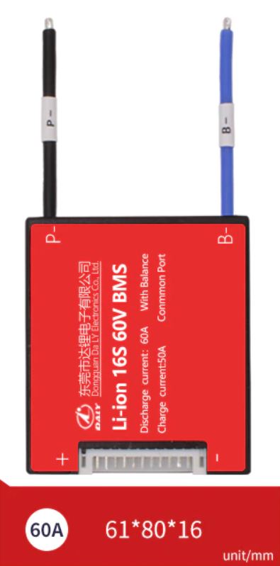 Li-ion BMS PCB 16S 60V 60A Daly Balance Waterproof Battery Management System UK