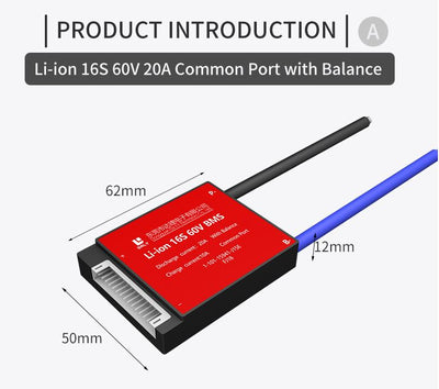 Li-ion BMS PCB 16S 60V 20A Daly Balance Waterproof Battery Management System UK