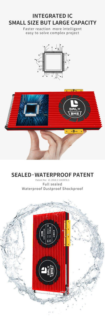 Li-ion BMS PCB 16S 60V 100A Daly Balance Waterproof Battery Management System