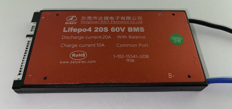 LiFePO4 BMS PCB 20S 60V 20A Daly Balanced Waterproof Battery Management System.