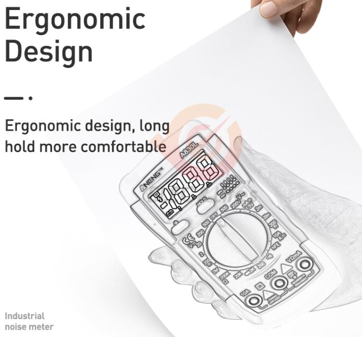 Handheld LCD Digital Multimeter AC/DC Voltage Amp Current Resistance Tester Blue LCD Backlight Current Meter Yellow+Grey Model Transistor Tester