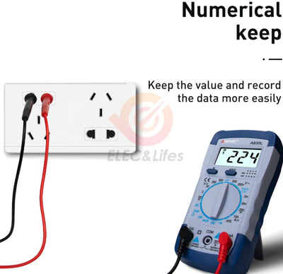 Handheld LCD Digital Multimeter AC/DC Voltage Amp Current Resistance Tester