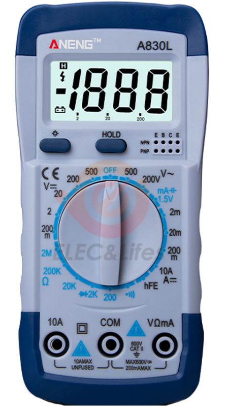 Handheld LCD Digital Multimeter AC/DC Voltage Amp Current Resistance Tester