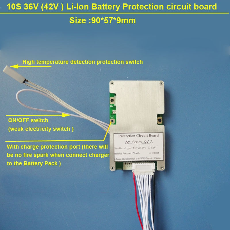 10S 40A 36V BMS constant discharge current and bms with on off switch