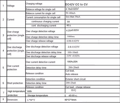 10S 40A 36V BMS constant discharge current and bms with on off switch for lithium 18650 or Lipo Battery BMS