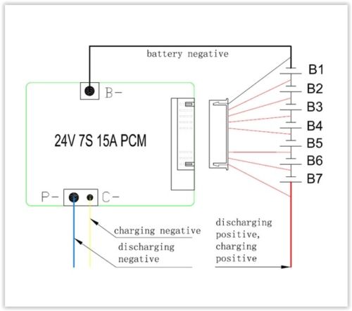 7S 24V 15A BMS lithium-ion battery 18650 Ebike E-bike li-ion